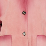 Turn-up suede leather jacket