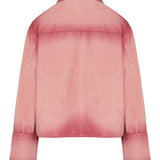 Turn-up suede leather jacket