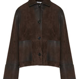 Turn-up suede jacket
