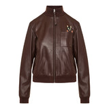 Cropped leather jacket