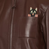 Cropped leather jacket