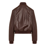 Cropped leather jacket