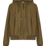 Hooded cotton-blend jacket