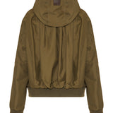 Hooded cotton-blend jacket
