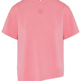 Asymmetric cotton-blend T-shirt