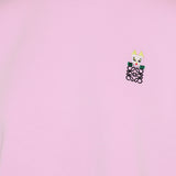 Futurist cat embroidery cotton t‑shirt
