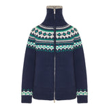 Wool and fleece cardigan with zipper