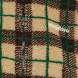 Checked teddy zipper jacket