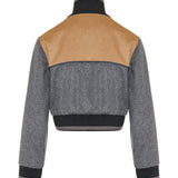 Cropped wool and cashmere zip jacket