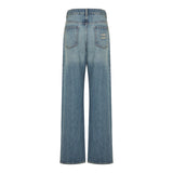 Embroidered‑logo denim jeans