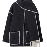 Embroidered scarf jacket