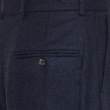 Pleated flannel wide‑leg trousers