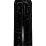 Devoré velvet wide‑leg trousers