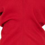 Slouch waist wool‑crepe maxi dress