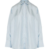 Oversized striped silk shirt