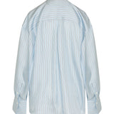 Oversized striped silk shirt