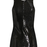 Curved sequin tank top
