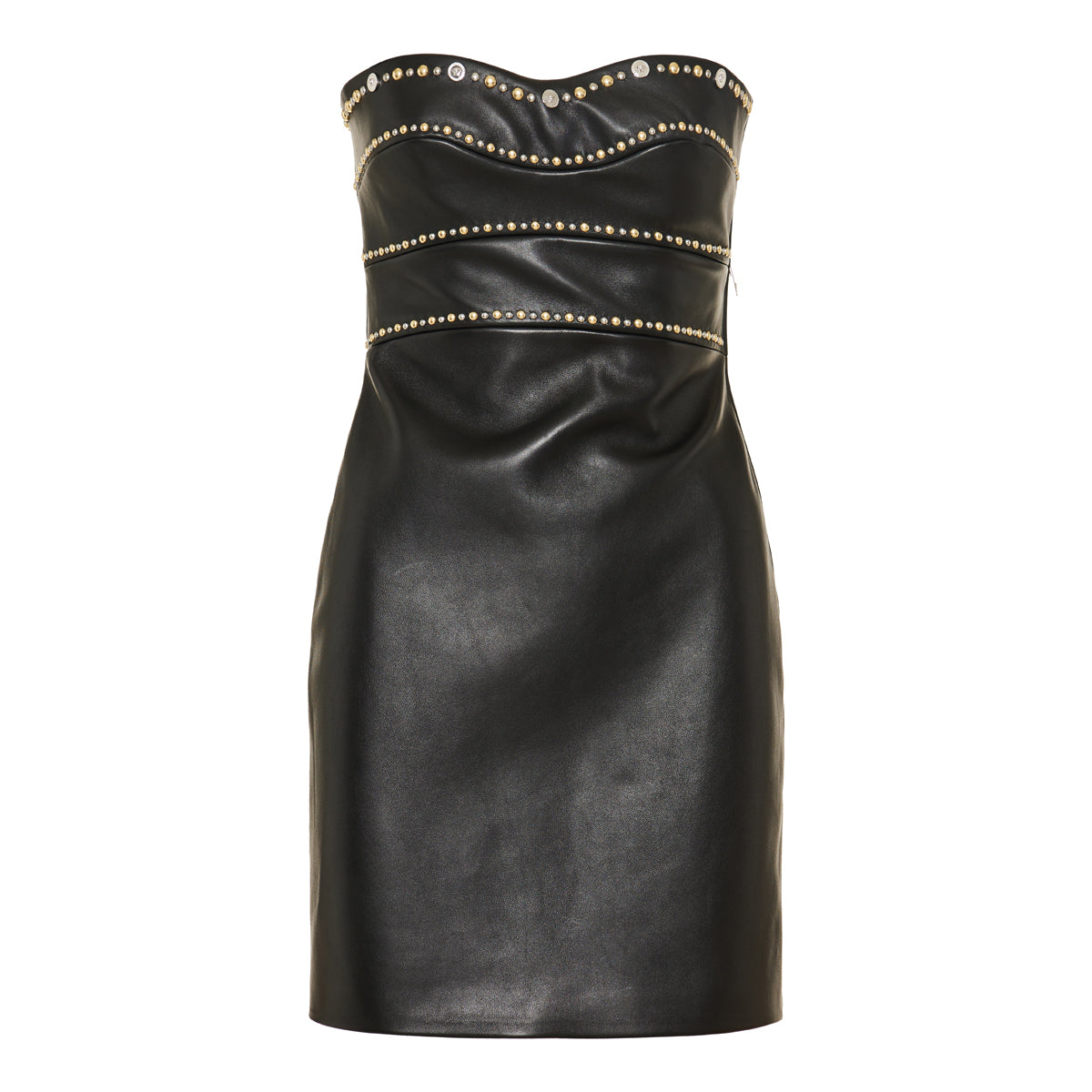 VERSACE Studded leather strapless dress Luisa World VERSACE Studded leather strapless dress Luisa World