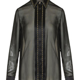 Versace Embellished silk chiffon shirt