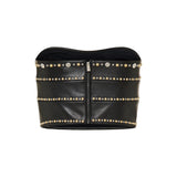 Versace Embellished leather bustier