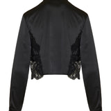 Versace Lace‑trimmed satin shirt