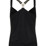 Versace Stretch crêpe jersey gathered top