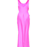 Tie-detailed crinkled silk maxi dress