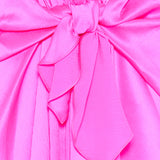 Tie-detailed crinkled silk maxi dress