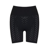 Bow-embellished pointelle knit shorts