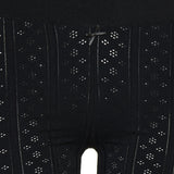 Bow-embellished pointelle knit shorts