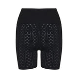 Bow-embellished pointelle knit shorts