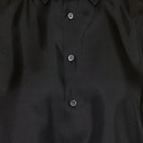 Cropped silk twill shirt