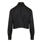 Cropped silk twill shirt