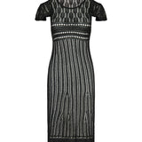 Shoulder ruffle crochet dress