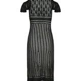 Shoulder ruffle crochet dress