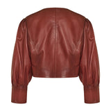 Cropped leather jacket