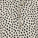 Polka-dot silk crepe de chine top
