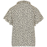Polka-dot silk crepe de chine top