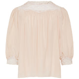 Chloé Lace-trimmed silk crepe de chine blouse