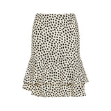 Polka-dot ruffled mini skirt