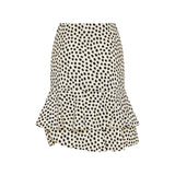 Polka-dot ruffled mini skirt