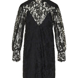 Floral cotton-blend lace mini dress