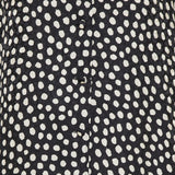 Ruffled polka-dot silk jacquard mini dress