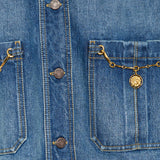 Embellished organic denim jacket