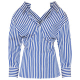 Slashed striped poplin shirt