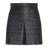 Quilted logo-pattern mini skirt