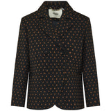 Printed stretch wool-blend blazer