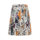 Silk printed midi skirt