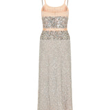 Sequined chiffon maxi dress