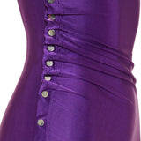 Draped satin-jersey long dress